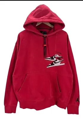 Vintage Jordan Jumpman Air Jordan 1 Embroidered Nike Hi Tops Hoodie Sweatshirt L • $48