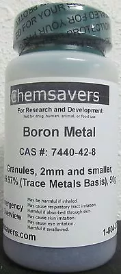 Boron Metal Granules 2mm And Smaller 99.97% (Metals Basis) Certified 50g • $389