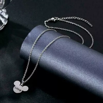 Titanium Love Silver Disney Mickey Mouse Pendant Necklace • $9.99