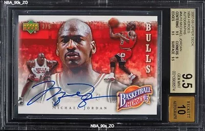 2007 2008 Upper Deck Nba Heroes  Auto  #3/5 Exquisite Michael Jordan Bgs 9.5 10 • $38000