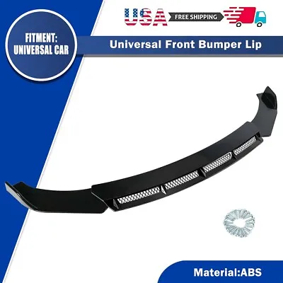 $49.99 • Buy Universal Car Front Bumper Lip Chin Spoiler Splitter Body Kit Glossy Black US