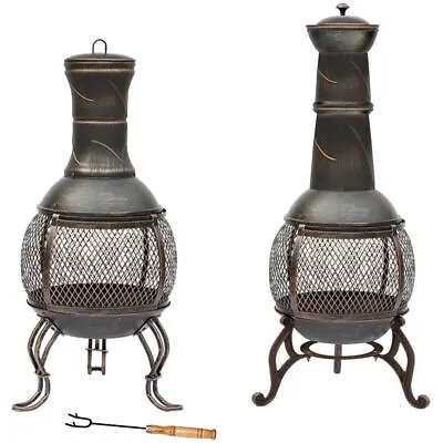 £54.99 • Buy Steel Chiminea Fire Pit Outdoor Garden Patio Heater BBQ New By Home Discount