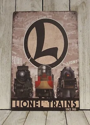 Lionel Trains Tin Metal Sign Poster Toy Trainset Rustic Vintage Style Man Cave • $10.77
