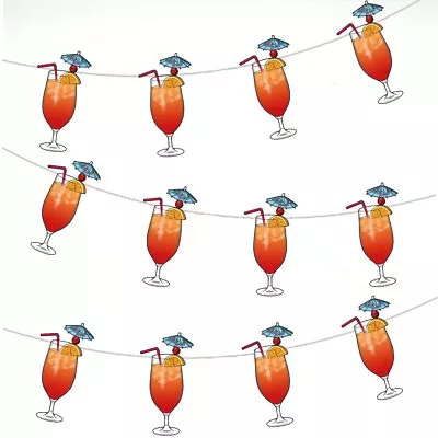 Cocktail Glass Bunting Birthday Hen Do Pub Bars Adults Party Decorations 12pcs • £6.95