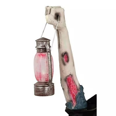 Halloween Horror Life Sized Severed Arm C/w Light Up Lantern Ground Breaker Prop • £15.95