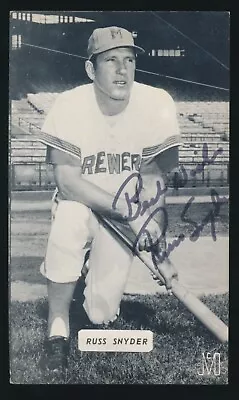 1970 J.D. McCarthy Postcard -RUSS SNYDER (Milwaukee Brewers) *Autographed* • $11.99