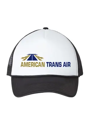 American Trans Air Logo US Airline Trucker Hat Retro Travel Souvenir Cap • $21