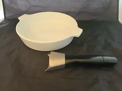 Vtg White Corning Ware Buffet Server 8.5” Skillet Removable Handle Mid Century • $24.95