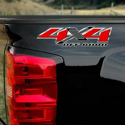 Red 4x4 Silverado Truck Sticker Off Road Decal For Chevy GMC Factory Replacement • $19.99