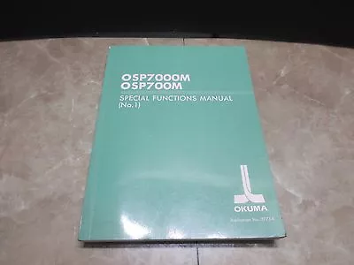 Okuma Osp7000m Osp700m Special Functions Manual 3773-e Cnc   • $59.99