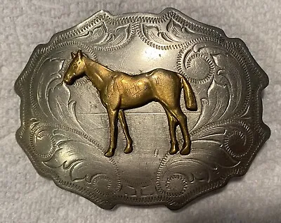 Vintage Horse Nickel Silver Belt Buckle Western • $28