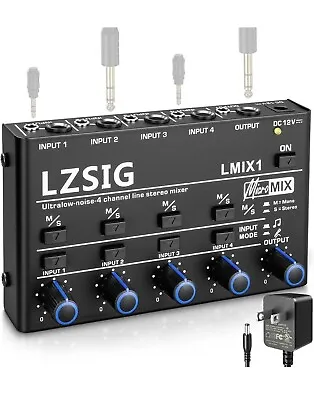 Mini Audio Mixer Stereo Line Mixer For Sub Mixing Ultra Low Noise 4 Channel Micr • $39.89