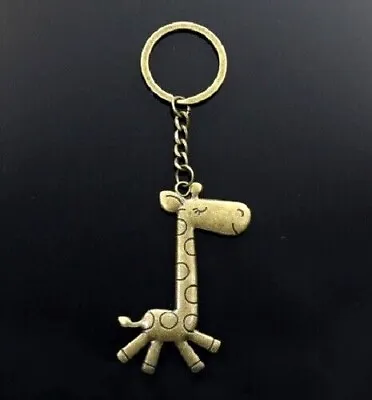 Giraffe Keyring Keychain Bronze Metal Key Ring Chain Wildlife   • £3.75