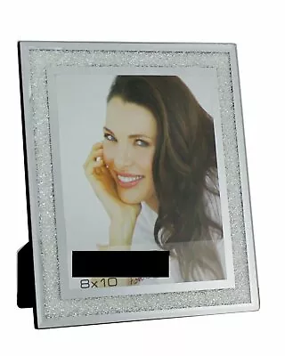 £15.39 • Buy 10 X 8  Large Silver Sparkle Crush Mirrored Photo Picture Frame