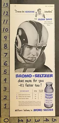 1952 Football Sport Glenn Davis Rams Bromo-seltzer Health Ad 29344 • $21.95