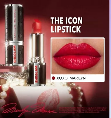 Sheglam Marilyn Monroe The Icon Lipstick XOXO MARILYN Bold Shiny Luxe Warm Red • $19.45