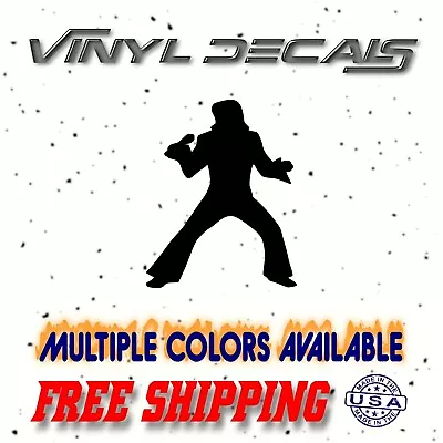 Silhouette Elvis Presley Vinyl Sticker Decal Car Truck Window Bumper Tumbler Usa • $4.24