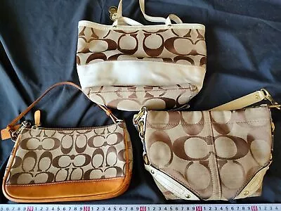 Used Wholesale Bulk Sale Lots Of Used Coach Hand Bags 3-PCS Set-g0412-2 • $133.47