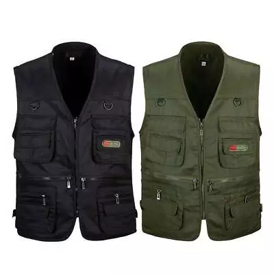 £16.69 • Buy Mens Body Warmer Pockets Waistcoat Safari Gilet Jacket Fishing Vest Outdoor Work