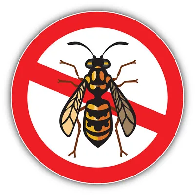 No Wasp Bee Animal Ban Stop Sign Car Bumper Sticker Decal • $2.75