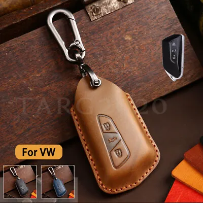 Leather Car Remote Key Cover Case Fob Shell Holder For Skoda SEAT VW Golf 8 Mk8 • $18.27