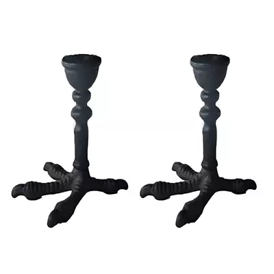 2 Pcs Claw Candle Holder Metal Heavy Gothic Black Halloween Decor Stick Holder • £19.95