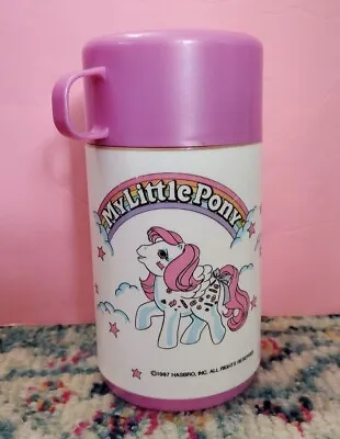 My Little Pony Vintage 1987 Pink Hasbro Collectible Lunchbox Thermos By Aladdin • $15.99