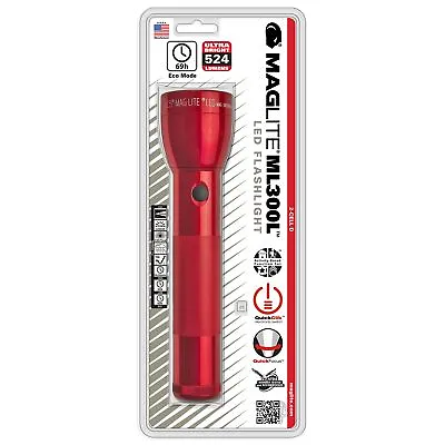 Maglite ML300L LED 2-Cell D Flashlight Red 2-d Cell • $50.22