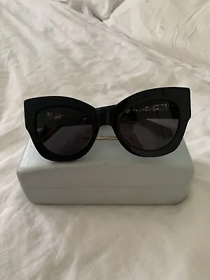 Karen Walker Northern Lights Sunglasses | Black Cats Eye Oversized • $80