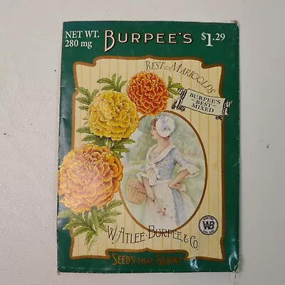 Vintage Unopened Sealed Packet Pack Of Burpee Marigolds Seeds 1996 • $9.99