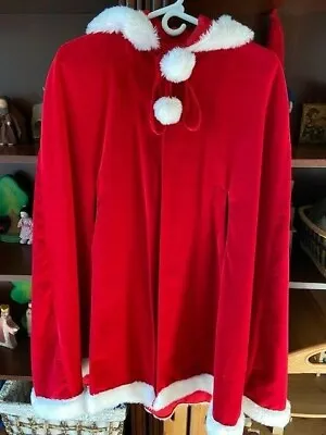 Satin Fur Lined 100% Cotton Velvet Cape Cloak Red Riding Hood Coat Theatre • $48