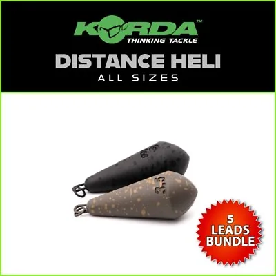 KORDA DISTANCE CASTING HELI LEADS (x5) - ALL SIZES | NEW - CARP FISHING WEIGHTS • £9.50