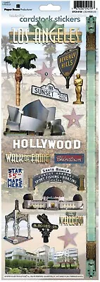 Scrapbooking Stickers Cardstock PH 13  Los Angeles Bevery Hills Sunset Oscar Map • $4.99