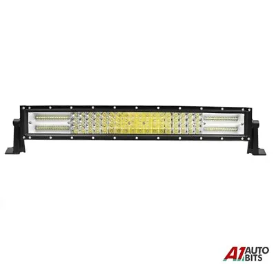 Curved 7D Quad - Row 22  Inch 336W LED Light Bar Spot Flood Combo SUV 4X4 12-24V • £49.88