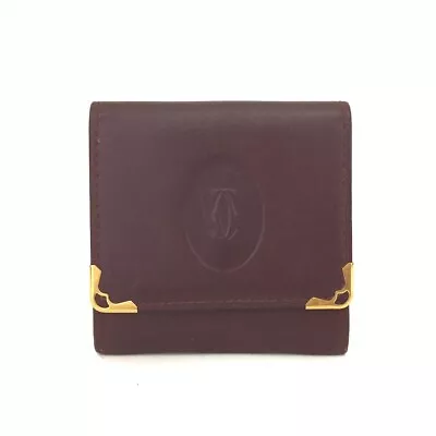 Must De Cartier Leather Coin Purse Wallet/1Y0249 • $1