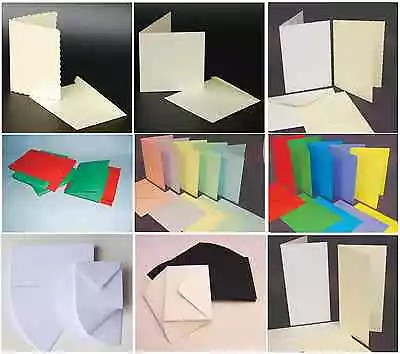 41 Choices Of Blank Cards & Envelopes White Ivory Black Pastel & Bright Colours • £7.99