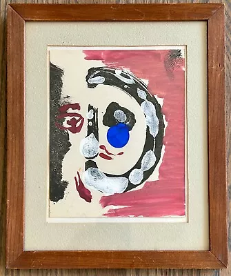 PATRICIA TOOL 1960s Vintage Original Abstract Surrealist Face Woman Painting • $345