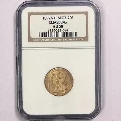 1897A France 20F Eliasberg French Gold Coin AU58 • $649.99