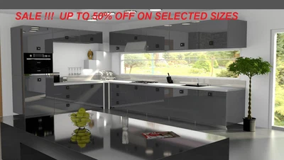 £3.50 • Buy Anthracite Gloss Replacement Acrylic Kitchen Doors Drawers Fronts