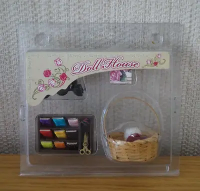 Dolls House Furniture 1/12th Scale Sewing Machine Wool Basket Cotton Basket Box • $7.47
