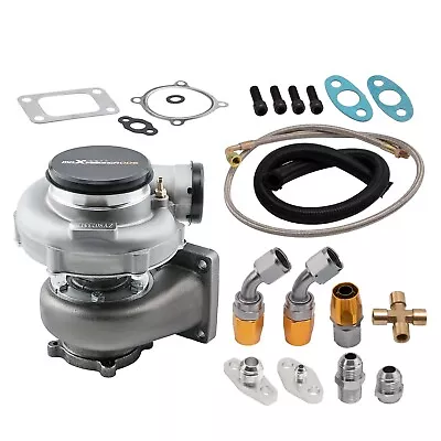 GT35 GT3582 T3 Turbo + Oil Line Kit External Wastegate Turbocharger A/R .63 • $235.99