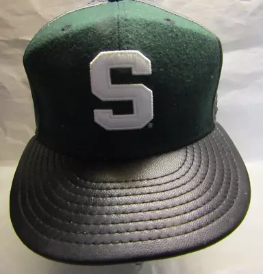 Michigan State Spartans NCAA New Era 59FIFTY Fitted Hat - Green Leather/Wool • $7.75