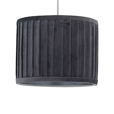 Modern Ceiling Lightshade 30cm Pendant Shade Table Lampshade Pleated Velvet • £19.99