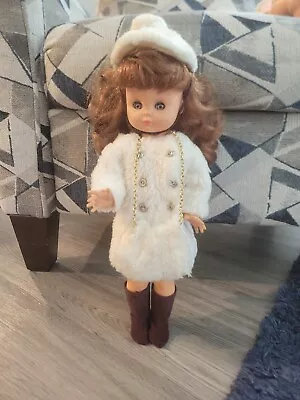 Vintage Ratti MAMA Doll Italy Sleepy Blue Eyes 18  ORIGINAL CLOTHES 1970'S • $34.99