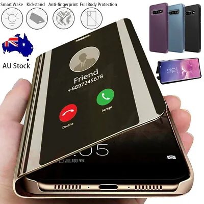$8.99 • Buy Samsung Galaxy S20 FE S10 S9+ Note10/9/8 Smart Mirror Leather Stand Case Cover