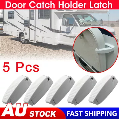 5Pcs RV White Baggage Door Catch Holder Clips Latch For Camper Trailer Motorhome • $16.29