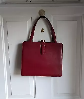 Vintage Saks Fifth Avenue Red Leather Shoulder Bag • $29.99