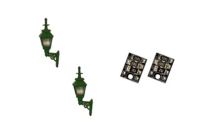 £19.95 • Buy DCC Concepts LML-GWGR OO Gauge Gas Wall Lamps - Green (Pack 2)