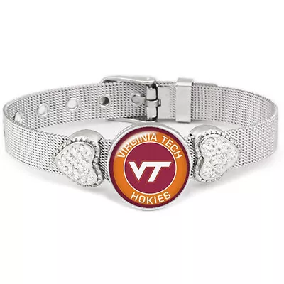 VT Virginia Tech Polytechnic Hokies Womens Silver Bracelet Jewelry Gift D26 • $21.75