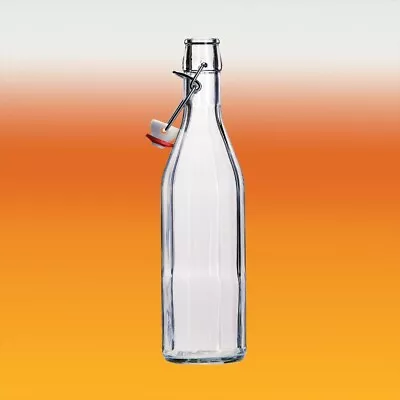 500ml Clear Glass Hexagonal Costalata Bottle With Swing Top Stopper • £5.84